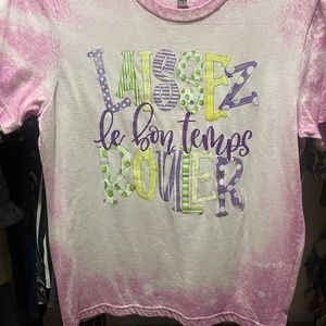 MARDI GRAS BLEACHED TEE - medium